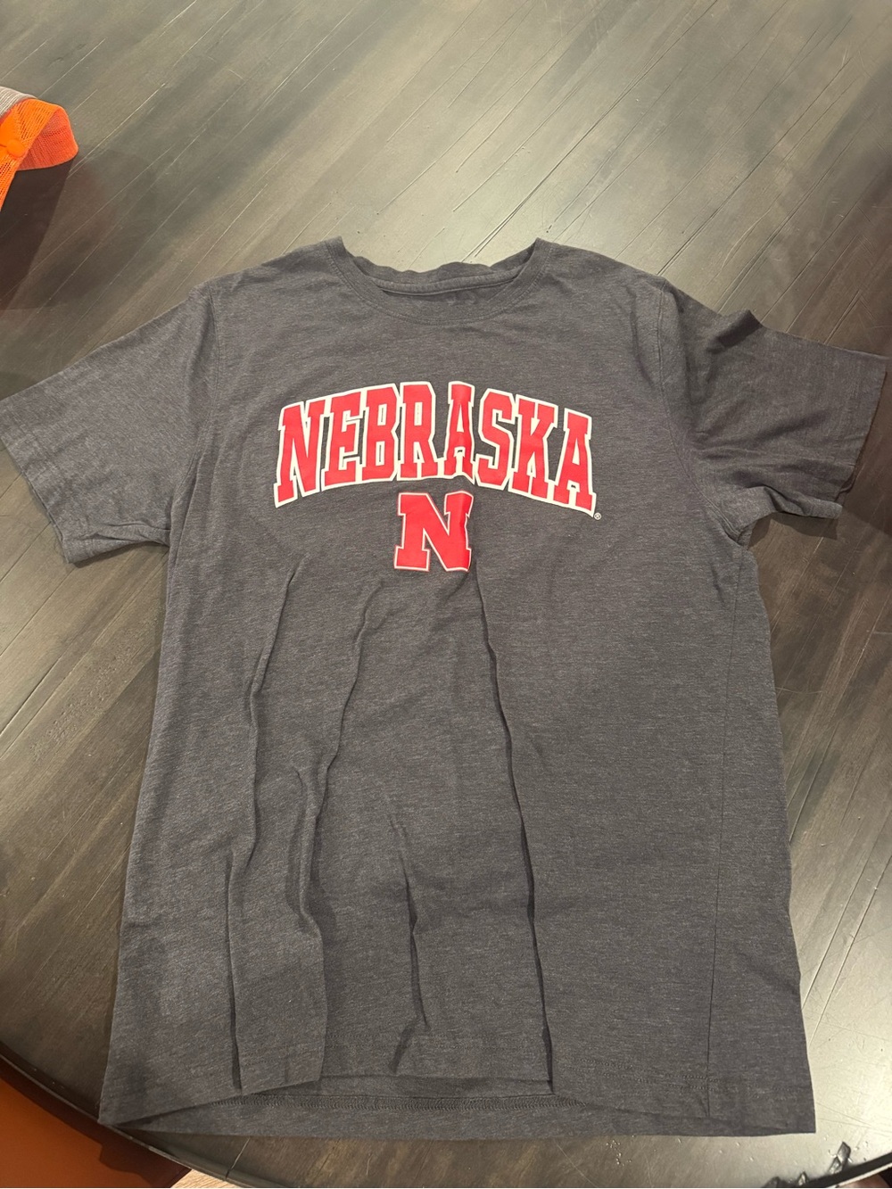 Nebraska Graphic Tee - Charcoal with Red Logo